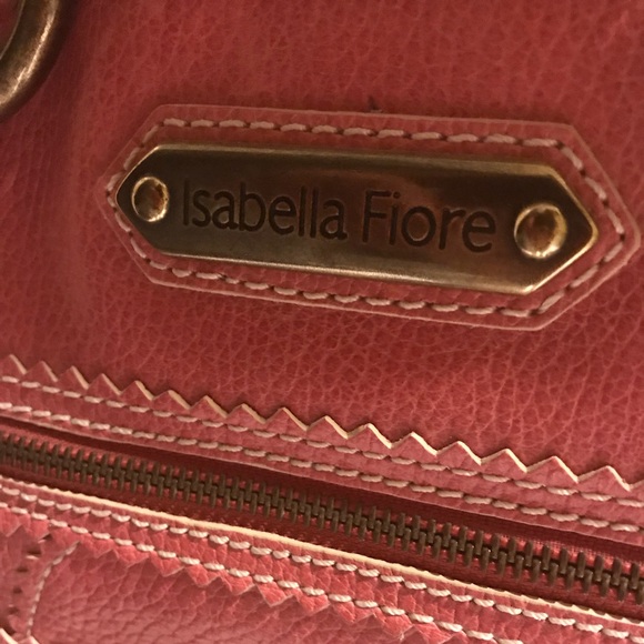 Isabella Fiore Pink Leather Tote - Picture 6 of 6